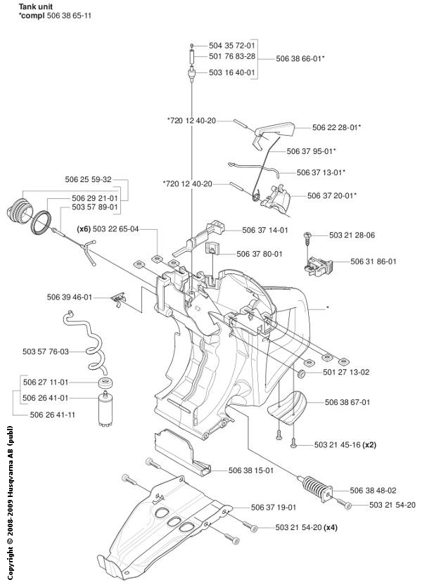 501 76 83-28 K750 Tank Unit  Hose 